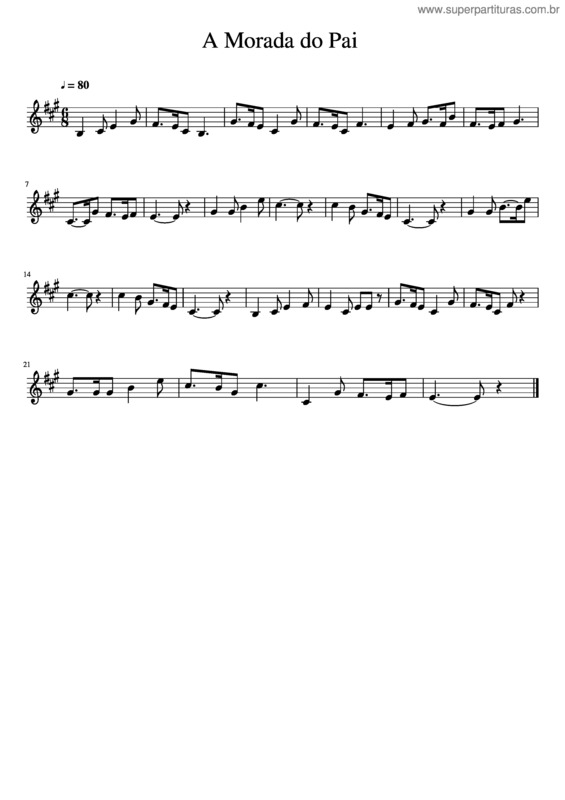 Partitura da música A Morada Do Pai