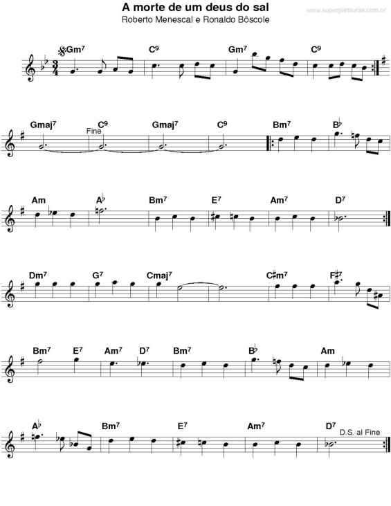 Partitura da música A Morte De Um Deus De Sal v.2