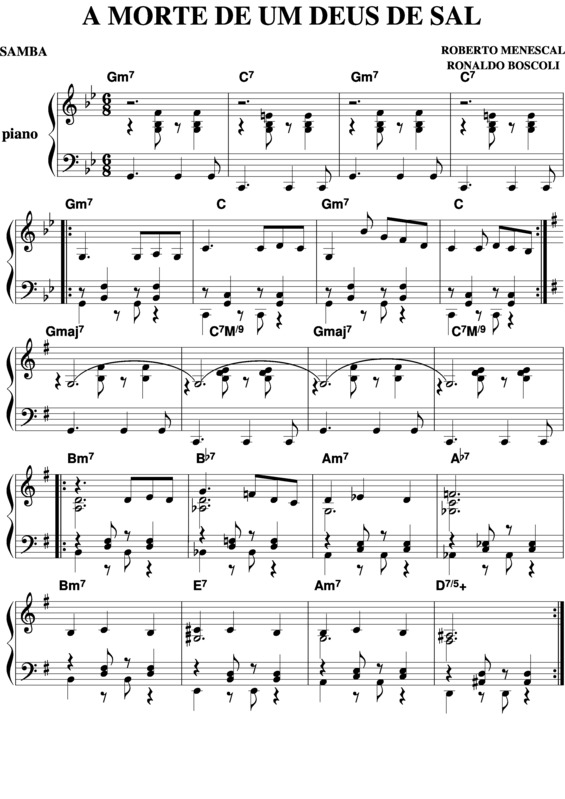 Partitura da música A Morte de Um Deus de Sal v.4