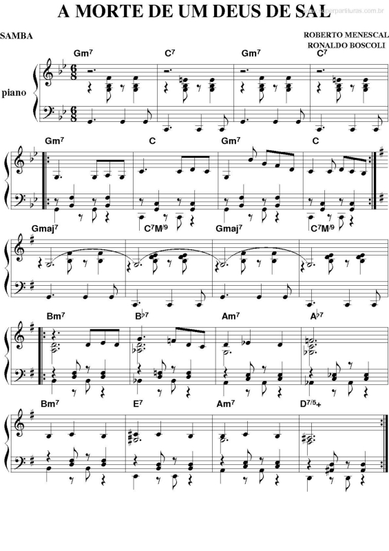 Partitura da música A Morte De Um Deus De Sal