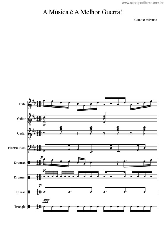 Partitura da música A Musica É A Melhor Guerra!