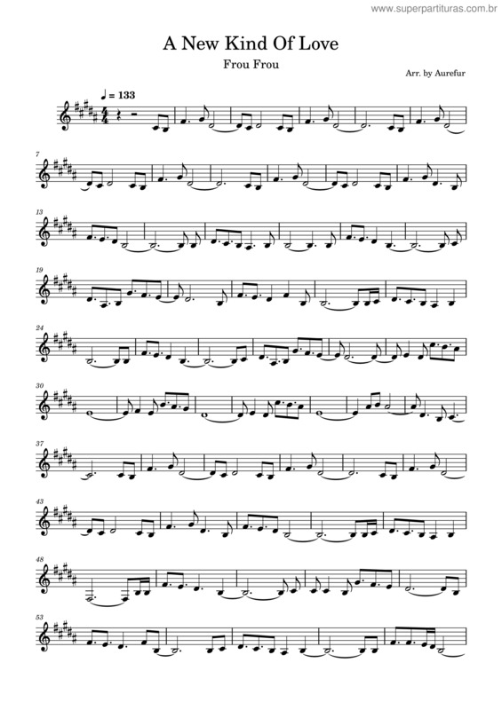 Partitura da música A New Kind Of Love – Frou Frou