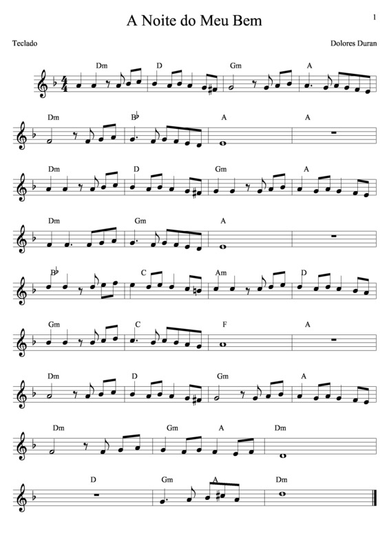 Partitura da música A Noite do Meu Bem v.7