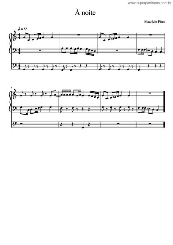 Partitura da música À Noite v.6