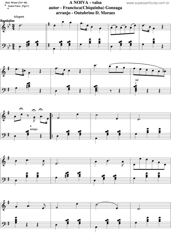 Partitura da música A Noiva v.3