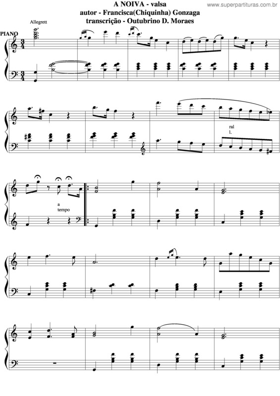 Partitura da música A Noiva v.4