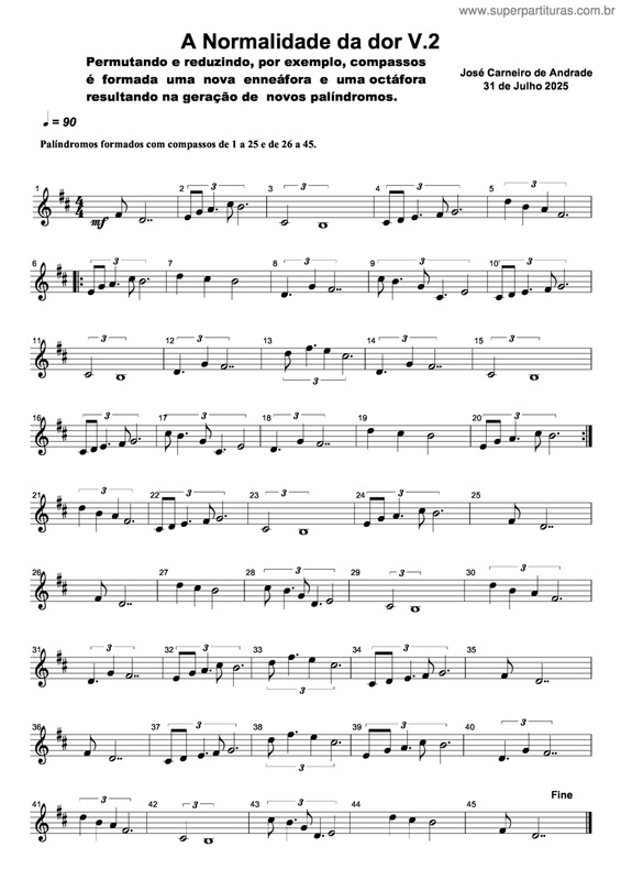 Partitura da música A Normalidade Da Dor V.2