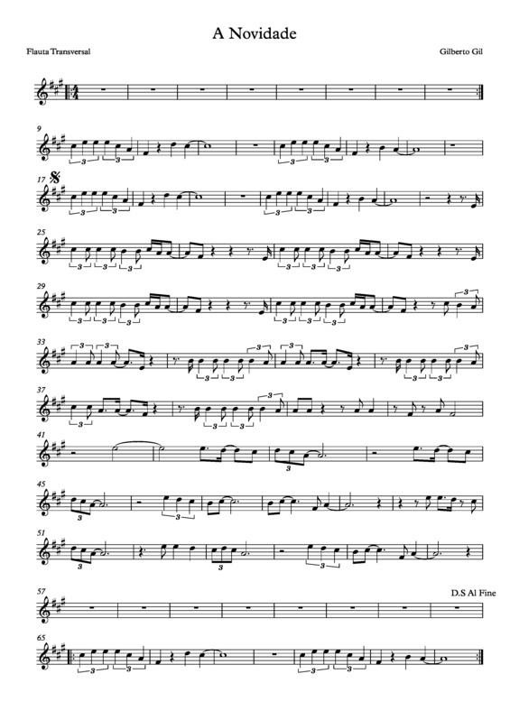 Partitura da música A Novidade v.2