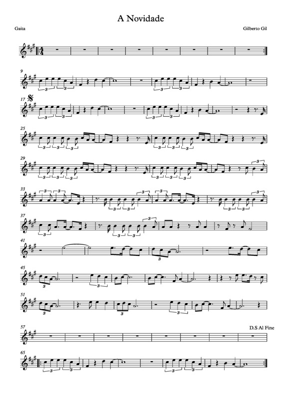 Partitura da música A Novidade v.3