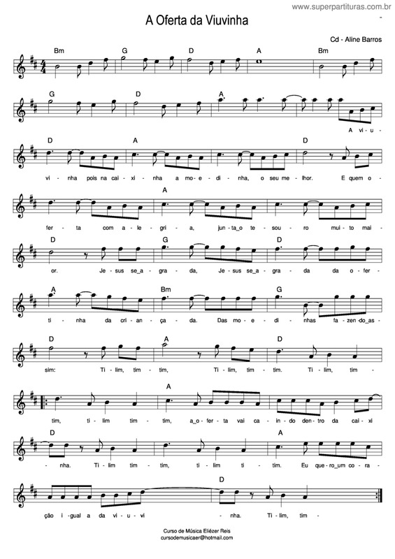 Partitura da música A Oferta Da Viuvinha v.2