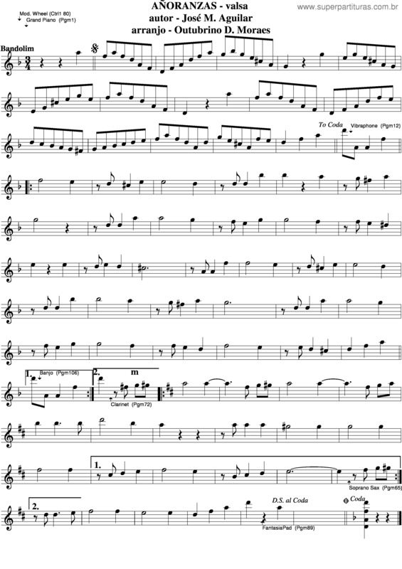 Partitura da música Añoranzas v.2