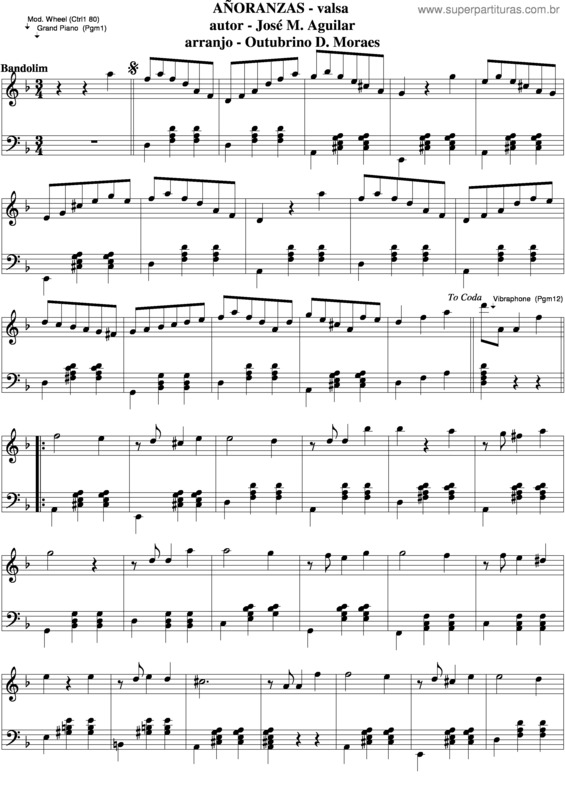 Partitura da música Añoranzas v.3