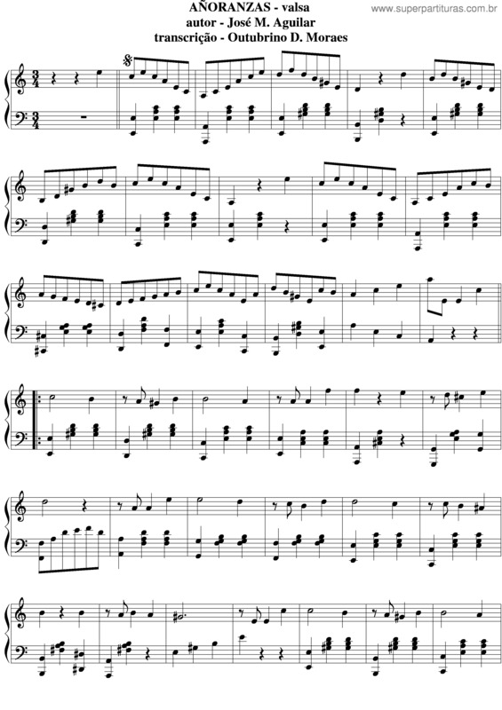 Partitura da música Añoranzas v.4