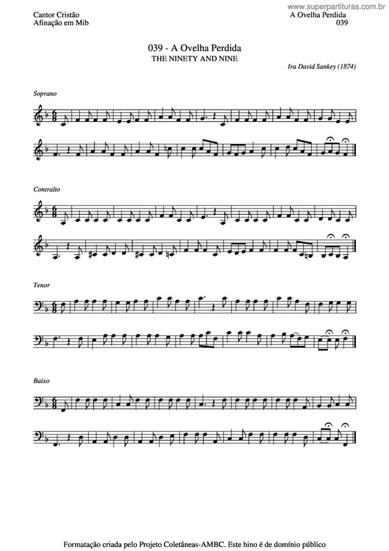 Partitura da música A Ovelha Perdida v.5