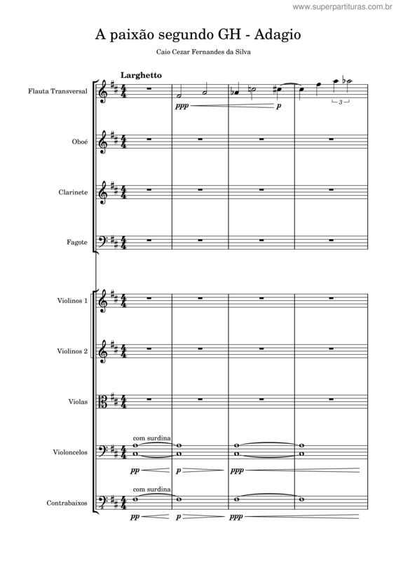 Partitura da música A Paixão Segundo Gh