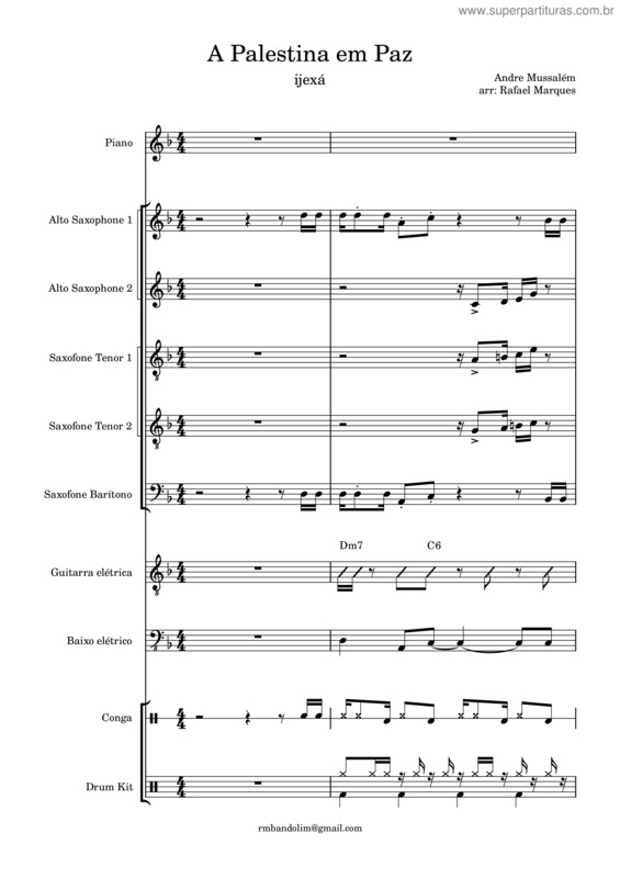 Partitura da música A Palestina Em Paz