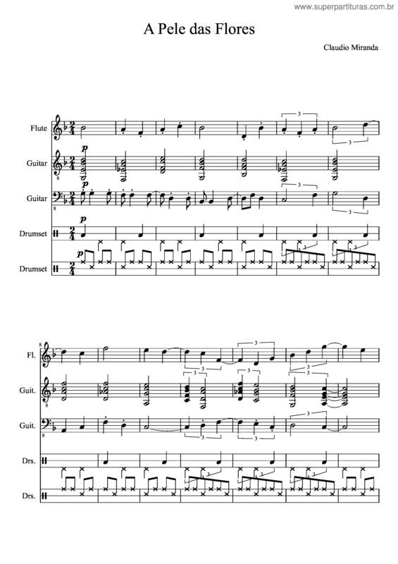 Partitura da música A Pele Das Flores