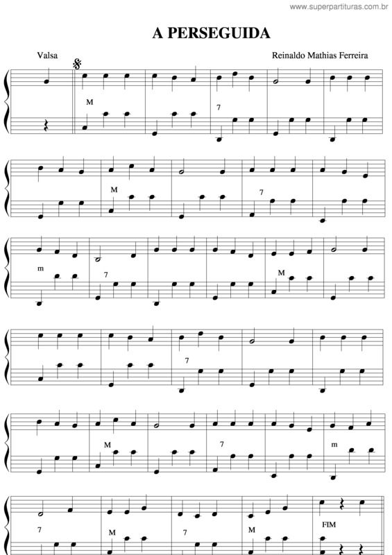 Partitura da música A Perseguida