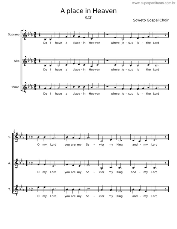 Partitura da música A Place In Heaven