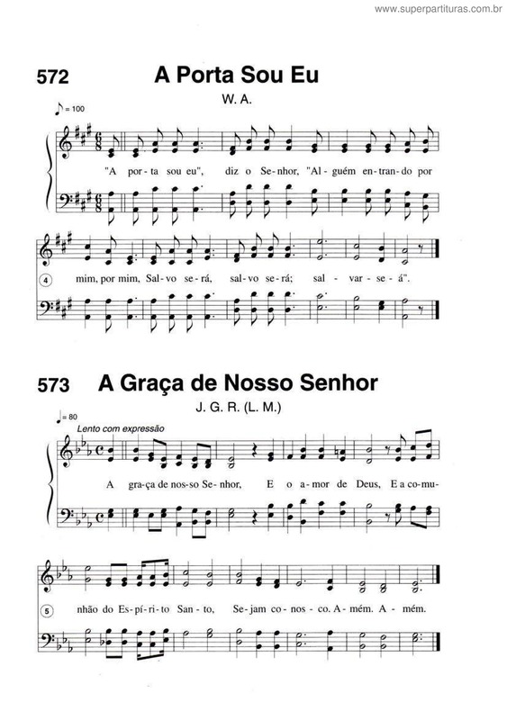 Partitura da música A Porta Sou Eu E A Graça De Nosso Senhor