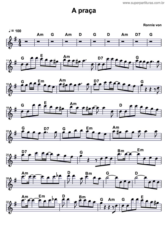 Partitura da música A Praça v.6