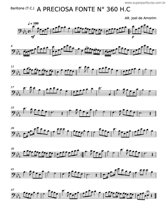 Partitura da música A Preciosa Fonte – Misc Praise Songs
