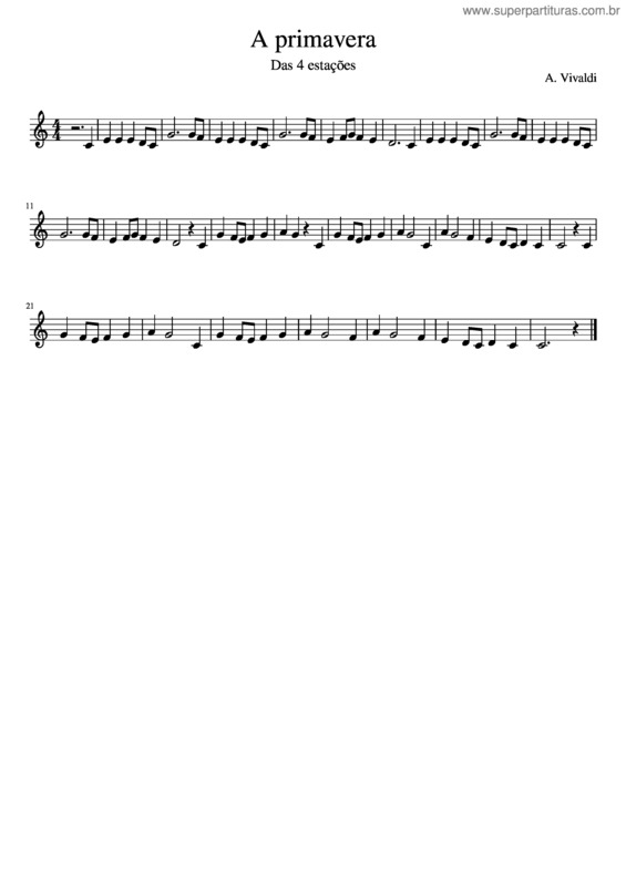 Partitura da música A Primavera v.6