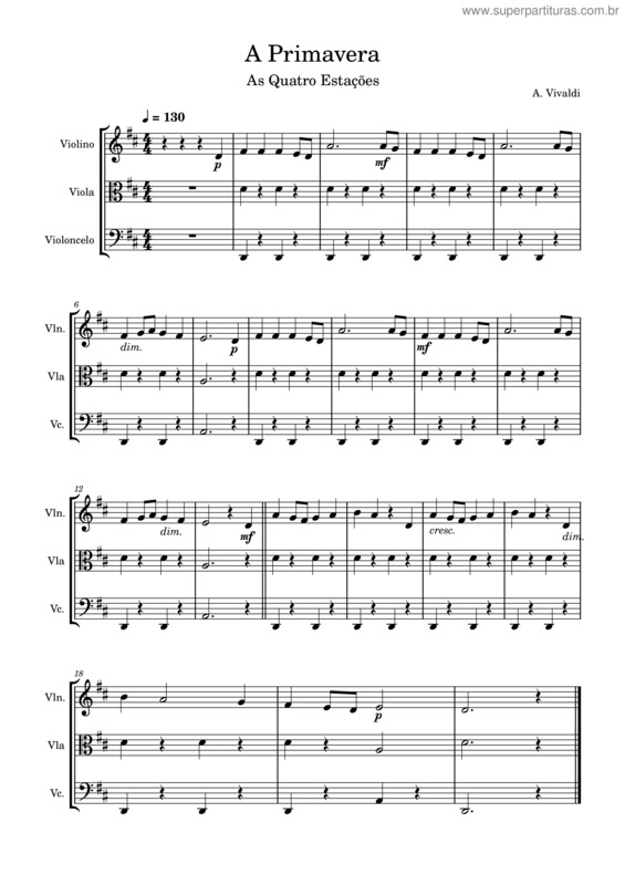 Partitura da música A Primavera v.7