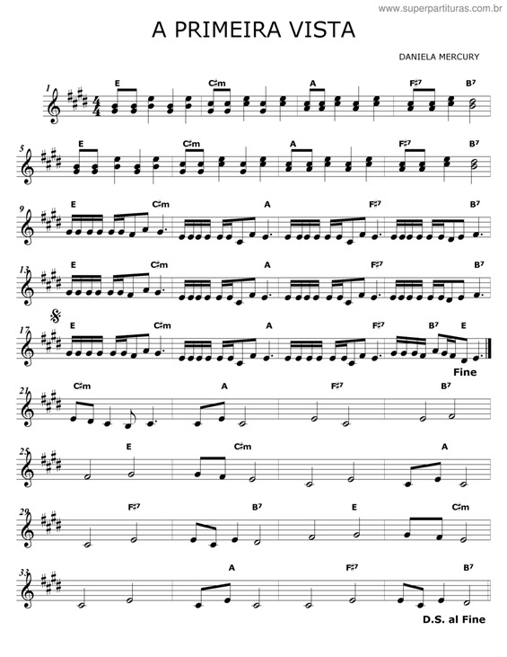 Partitura da música A Primeira Vista v.4