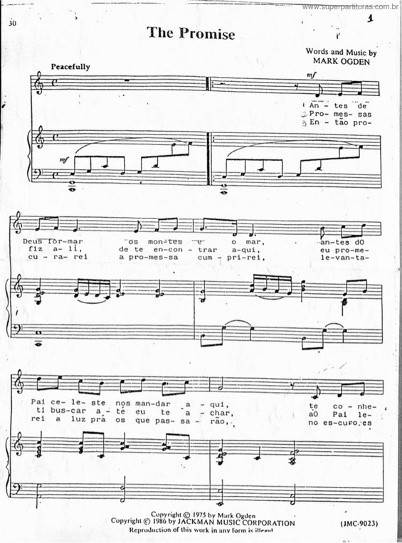 Partitura da música A Promessa v.3