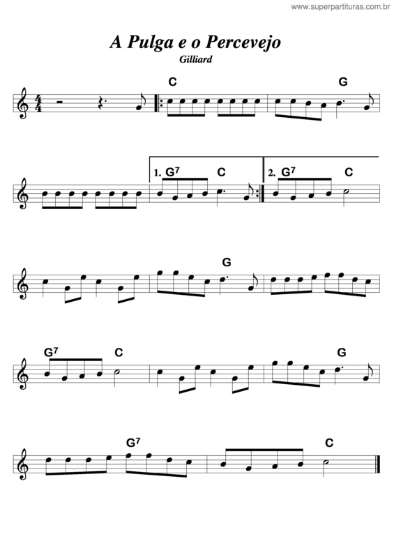 Partitura da música A Pulga E O Percevejo