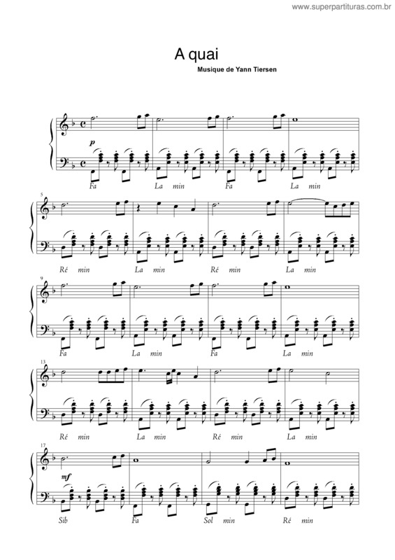 Partitura da música A Quai v.2