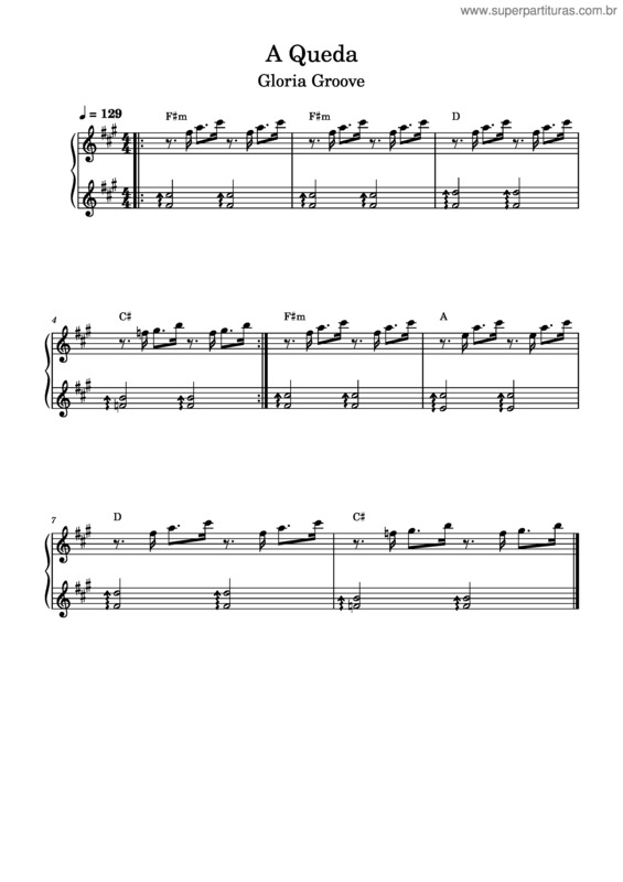 Partitura da música A Queda – Gloria Groove