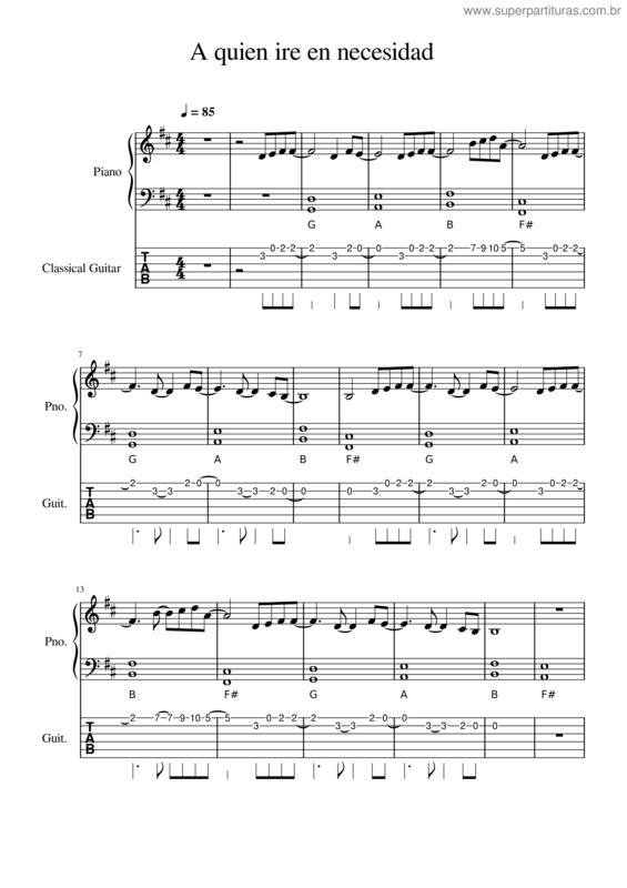 Partitura da música A Quien Iré – Marco Barrientos