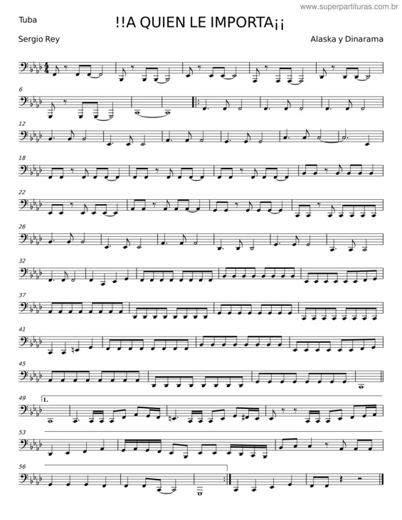 Partitura da música A Quien Le Importa – Sergio Rey;Alaska Y Dinarama