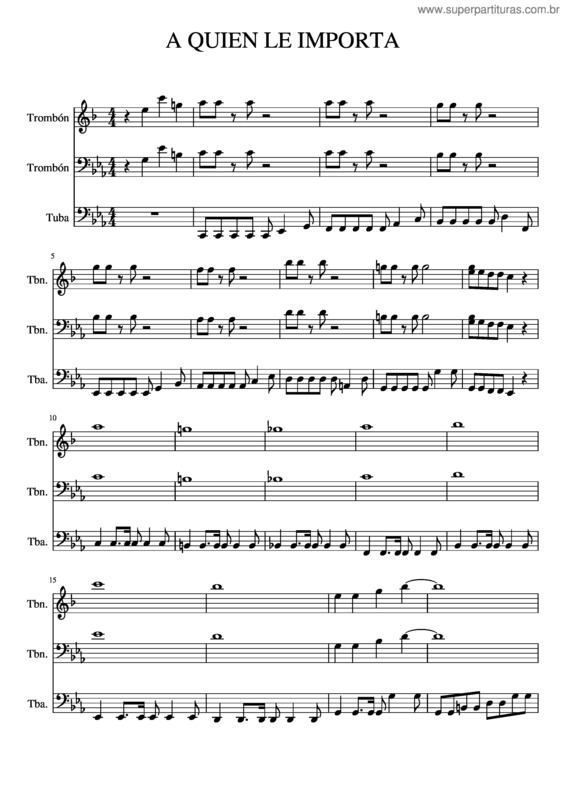 Partitura da música A Quien Le Importa v.2