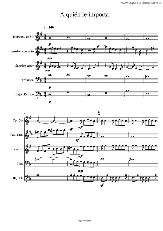 Partitura da música A Quién Le Importa