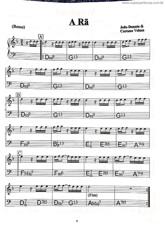 Partitura da música A Rã v.11