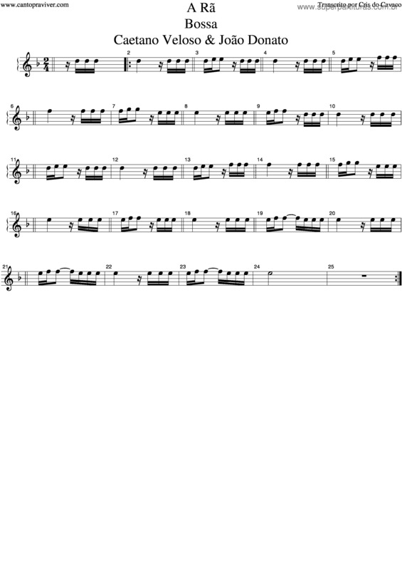 Partitura da música A Rã v.3