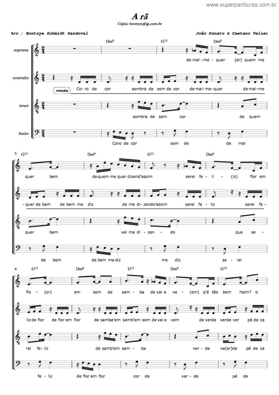 Partitura da música A Rã v.4