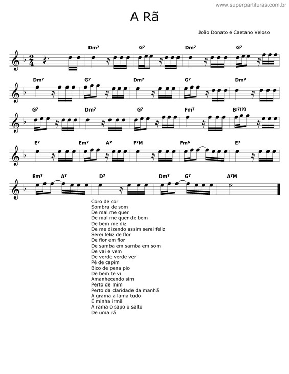 Partitura da música A Rã v.5