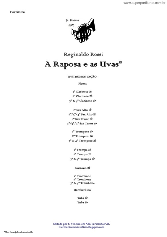 Partitura da música A Raposa E As Uvas v.2