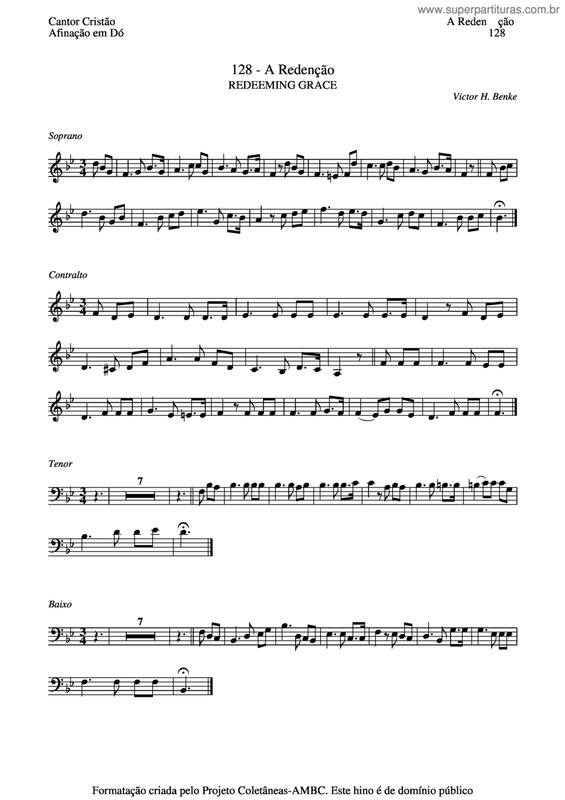 Partitura da música A Redenção v.2