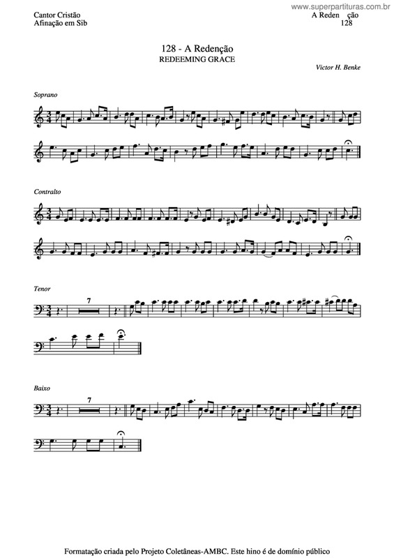 Partitura da música A Redenção v.3