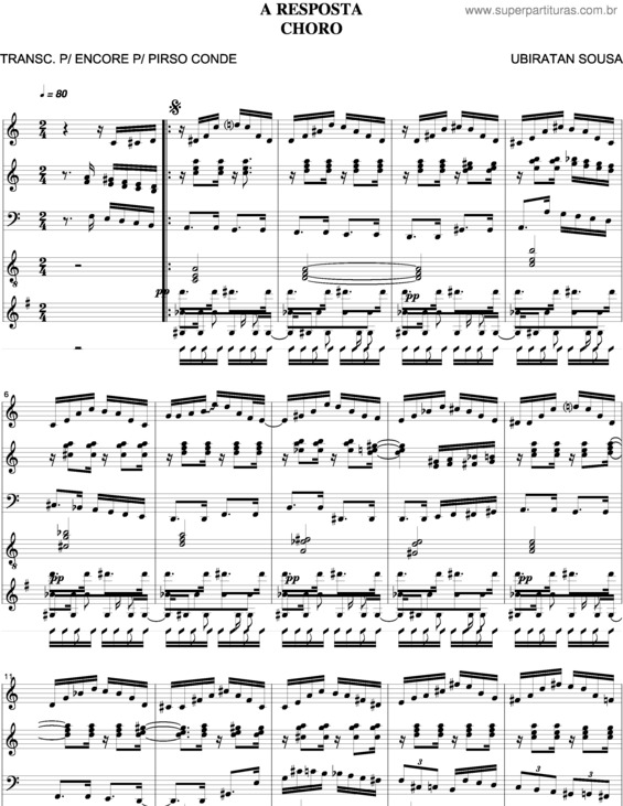 Partitura da música A Resposta v.2