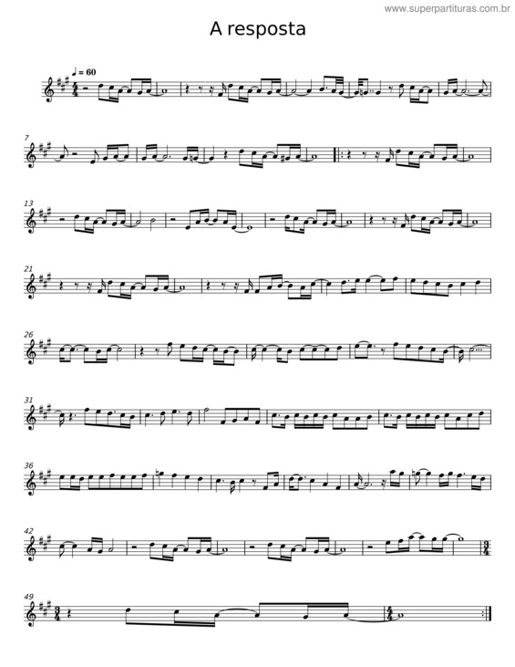 Partitura da música A Resposta v.4