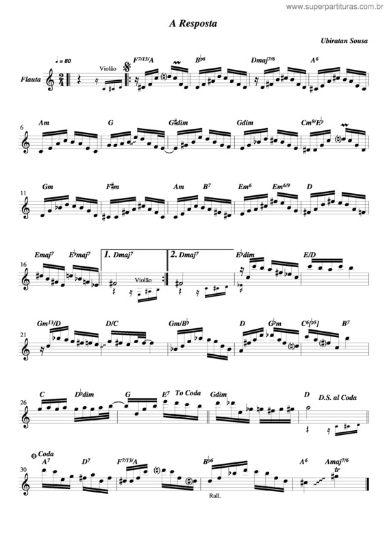 Partitura da música A Resposta