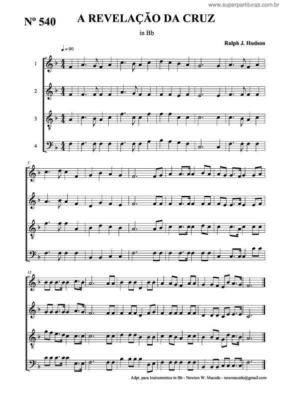 Partitura da música A Revelação Da Cruz v.2