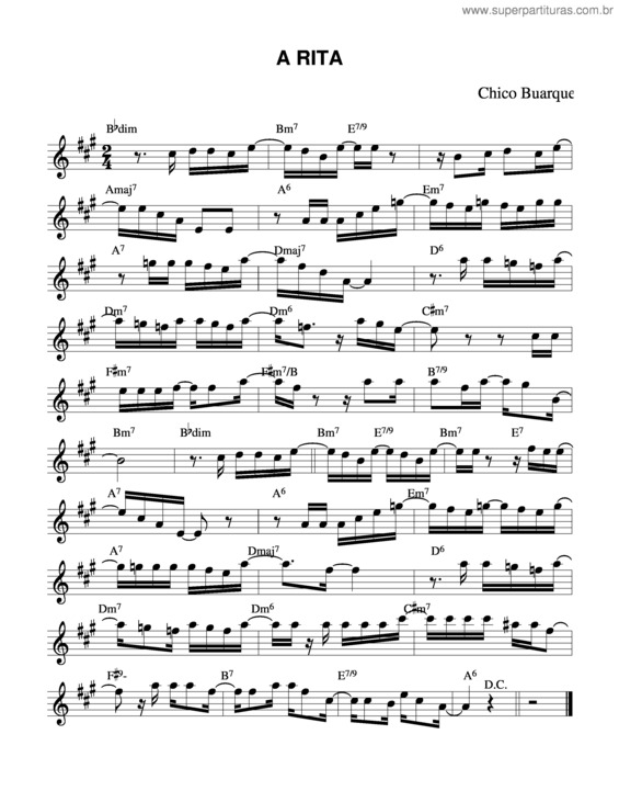 Partitura da música A Rita v.3