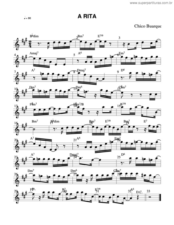 Partitura da música A Rita v.4